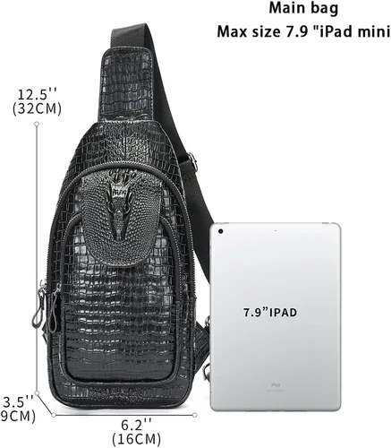 Vista 153 de LUKZIJAES Bolso bandolera de cuero genuino para hombre