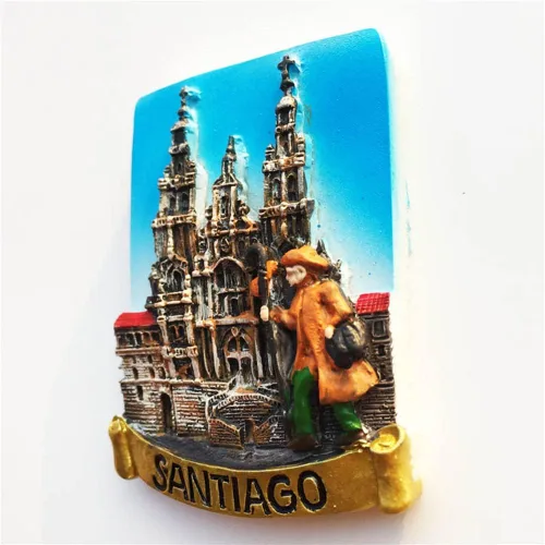 Vista 4 de Santiago Chile - Imán para nevera, recuerdo de viaje, decoración de nevera, calcomanía magnética 3D, colección artesanal