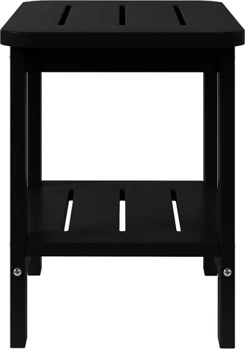 Vista 3 de WestinTrends Aruba - Mesa auxiliar cuadrada para patio de 2 niveles HDPE para exteriores, color negro