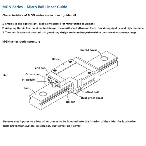 Vista 3 de MGN3 Linear Rail 40mm 1.57" 1PCS MGN3 Miniature Linear Motion Slide Rail + 1PCS MGN3H 3mm Linear Sliding Bearing Carriage Block Black for 3D Printer