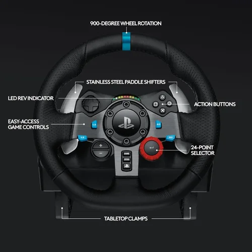 Vista 6 de Volante para juegos de carrera Logitech G920 (941–000121), Negro