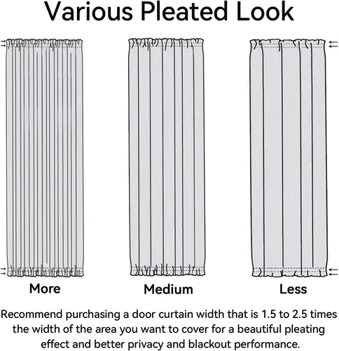 Vista 8 de Vatge Cortinas laterales autoadhesivas para puertas de cristal, sin taladro, extraíble, panel de filtrado de luz, 1 panel, 12 pulgadas de ancho x 60