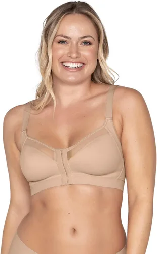 Vista 2 de Cómodo sujetador corrector de postura con cierre frontal con copas de contorno, sujetadores inalámbricos para mujer