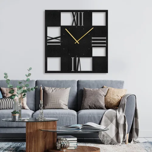 Vista 28 de Reloj de pared de metal, arte de pared silencioso, funciona con pilas, números grandes, escultura de pared, colgantes, decoración del hogar