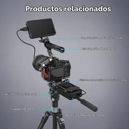 Vista 7 de SmallRig Kit de jaula con abrazadera de cable para Sony Alpha 7R V/Alpha 7 IV/Alpha 7S III, jaula de cámara con múltiples puntos de montaje