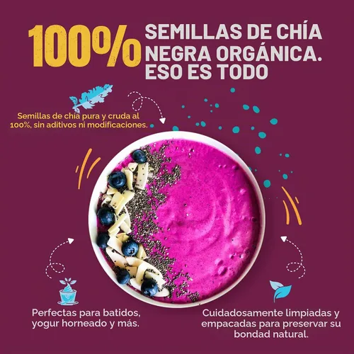 Vista 6 de Suncore Foods - Semillas orgánicas de chía negra, veganas, resellables