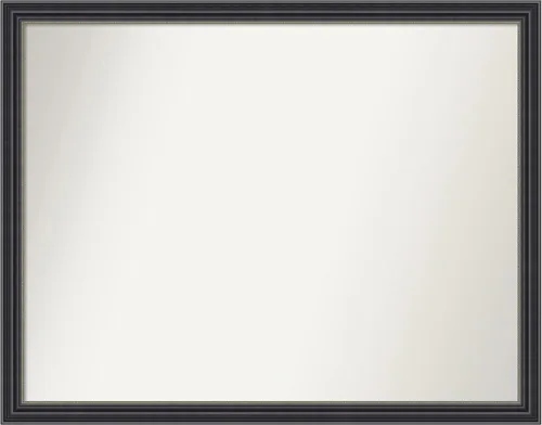 Vista 391 de Amanti Art Espejo de baño negro para sobre fregadero, 22 x 22 pulgadas, espejo de tocador cuadrado estrecho negro Avon, marco de madera casual