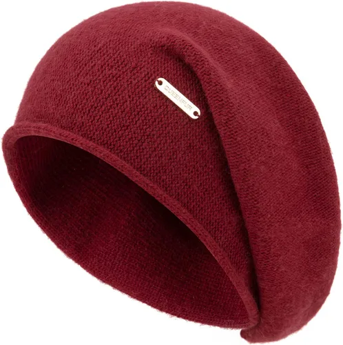 Vista 21 de Gorros de Punto Holgados para Mujeres de Cachemira Gorro de Esquí de Lana Tejida Suave y Cálido Gorro de Invierno A01-beige