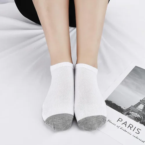 Vista 2 de BOOPH 12 pares de calcetines de tobillo para niños y niñas de corte bajo media amortiguación calcetines atléticos