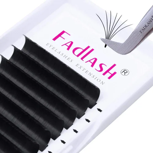 Vista 15 de Extensiones de Pestañas Rizo B Fácil Florecimiento Extensión de Pestañas Negro Mate Extensiones de Pestañas de Volumen Rápido Florecimiento Pestañas
