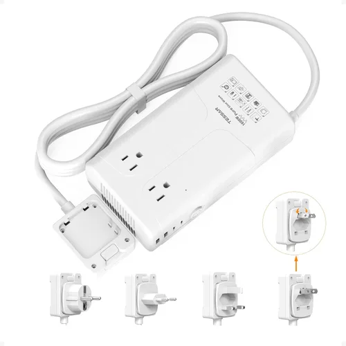 Vista 11 de TESSAN Convertidor de voltaje compacto de 220 V a 110 V de EE. UU. a Europa