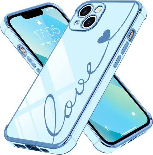 Vista 49 de LCHULLE Funda compatible con iPhone 12 para mujeres y niñas, bonito diseño de corazón de amor con enchapado de lujo, cubierta de TPU suave a prueba