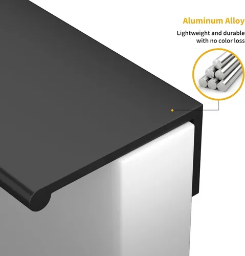 Vista 3 de Goldenwarm - Paquete de 10 tiradores negros de 2-1/2 pulgadas con borde de dedo, tiradores para cajones de cocina, color negro mate, manijas