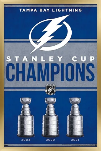 Vista 15 de Trends International NHL Tampa Bay Lightning - Póster de pared Champions 23, 22.4 pulgadas de largo x 14.7 pulgadas, versión enmarcada de madera
