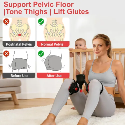 Vista 3 de Ejercitador de muslos internos profesionales para hombres y mujeres, 20-110 libras de Kegel ajustable y entrenador muscular del suelo pélvico