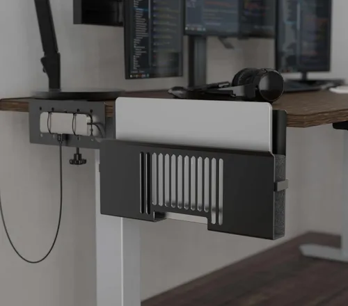 Vista 2 de Soporte vertical para portátil de montaje lateral para almacenamiento de escritorio, se adapta a