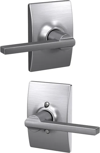 Vista 16 de Schlage F51A LAT 716 Latitude - Manija de puerta con bloqueo de entrada con llave, en acabado de bronce envejecido