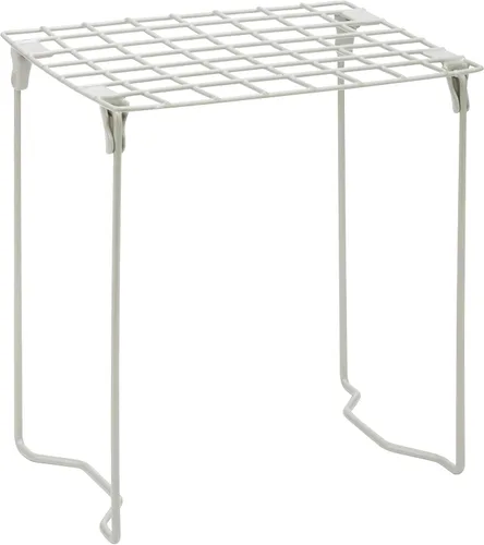 Vista 6 de Honey-Can-Do Estante apilable de alambre de acero, organizador de almacenamiento de metal plateado, inserto de casillero de escuela y gimnasio
