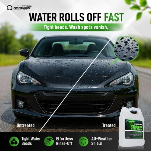 Vista 5 de Nanoskin Espray de grafeno cerámico para detalle 16 oz – Detalle rápido sin agua hidrofóbico para el detalle del automóvil Extiende ceras