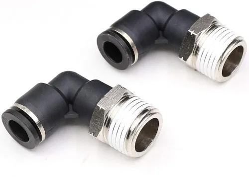 Vista 30 de CEKER 1/2 Codo Macho Conexiones de Líneas Aéreas de Empuje Ajustes de Conexión de Empuje de 90 Grados Ajustes de Aire, PL 1/2 Tubo Od x 1/2" NPT