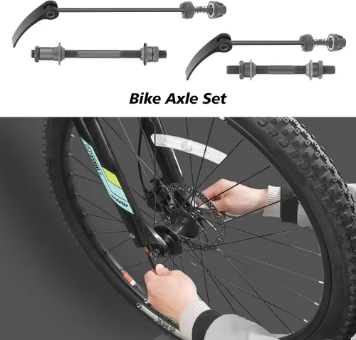 Vista 6 de QKURT Juego de liberación rápida para bicicleta, 1 par de eje de bicicleta eje hueco para bicicleta, brochetas de liberación rápida para bicicleta