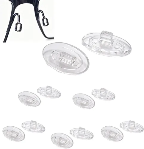 Vista 5 de Almohadillas nasales para gafas de 0.433 in, 5 pares de silicona de repuesto para gafas Oakley