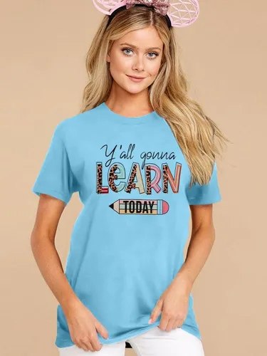 Vista 4 de Camisetas de profesora para mujer, camisetas de manga corta para profesores de preescolar y jardín de infantes