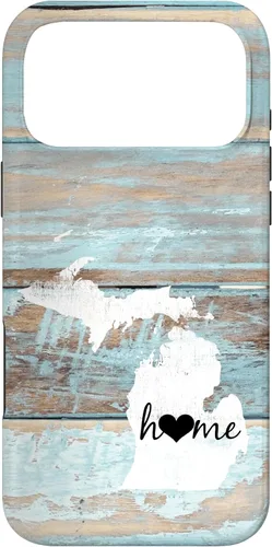 Vista 22 de Michigan Rustic Home Pride US State Distressed Look Case for iPhone 17