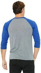 Vista 2 de Bella + Canvas - Camiseta de béisbol unisex con manga 34 (3200) DEEP HTHRNEGRO