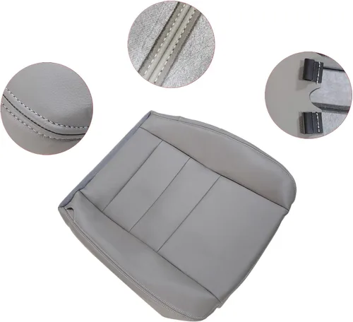 Vista 4 de FZJDSD Funda de asiento de cuero de repuesto para parte inferior del lado del conductor, color gris, compatible con Ford F250 F350 F450 F550 Lariat