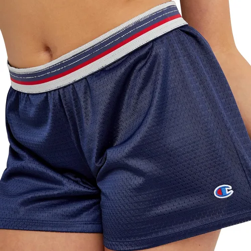 Vista 4 de Champion Pantalones cortos de malla para mujer, pantalones cortos de malla holgados, pantalones cortos de malla atlética, 4 pulgadas