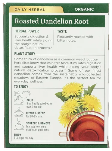 Vista 4 de Traditional Medicinals, Raíz de diente de león tostado con té orgánico, 16
