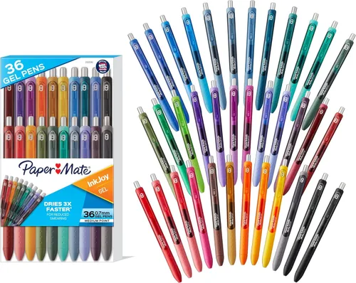 Vista 8 de Paper Mate InkJoy - Bolígrafos de gel, punta media, colores surtidos, 10
