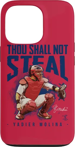 Vista 10 de Yadier Molina - Carcasa para iPhone 17, diseño de "Thou Shall Not Steal