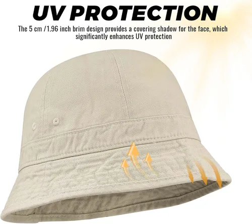 Vista 3 de Croogo Sombrero de pescador lavado retro sombrero de playa unisex al aire libre pescador gorra floppy sol safari verano sombrero