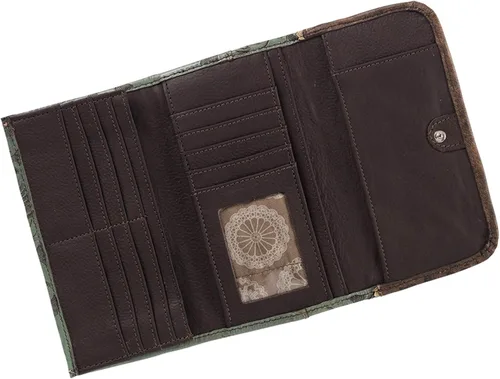 Vista 3 de American West Saddle Ridge - Cartera de tres pliegues para mujer Marrón Charcoal