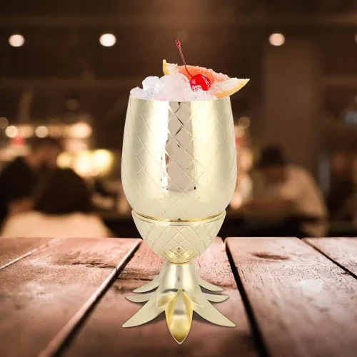 Vista 6 de Coctelera, elegante mezclador de bebidas para bar en casa, acero inoxidable, chapado en oro, 1 pieza