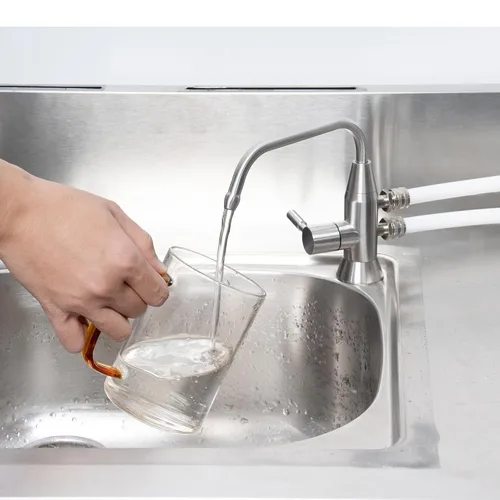 Vista 4 de Grifo de agua alcalina, 1/2 "grifo ionizador de dos caños de acero inoxidable para sistema de filtración de ionizador de agua alcalina