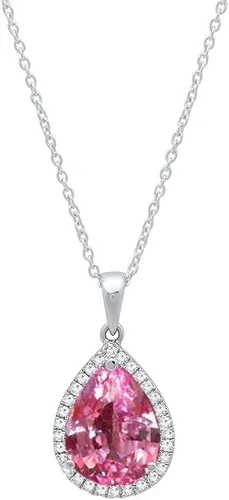 Vista 20 de Dazzlingrock Collection Colgante de lágrima de diamante de corte de pera de 18K 10X7 MM creado en laboratorio y diamante de corte redondo, oro blanco
