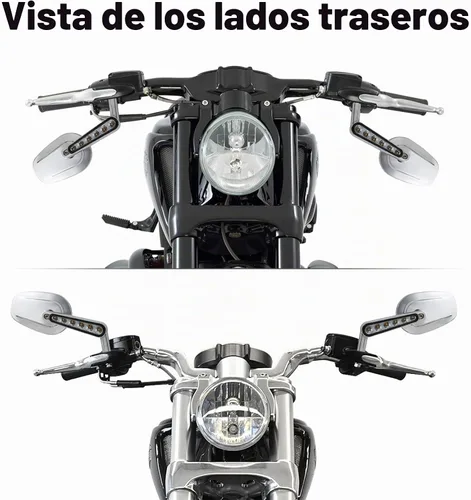 Vista 5 de Espejos retrovisores LED intermitentes aptos para Davidson VROD V-Rod VRSCF