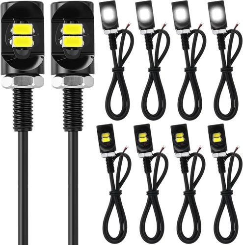Vista 9 de Frienda 4 luces LED de matrícula de 12 V para motocicleta, luz impermeable, con tornillo, lámpara de perno de tornillo, soporte de bombilla