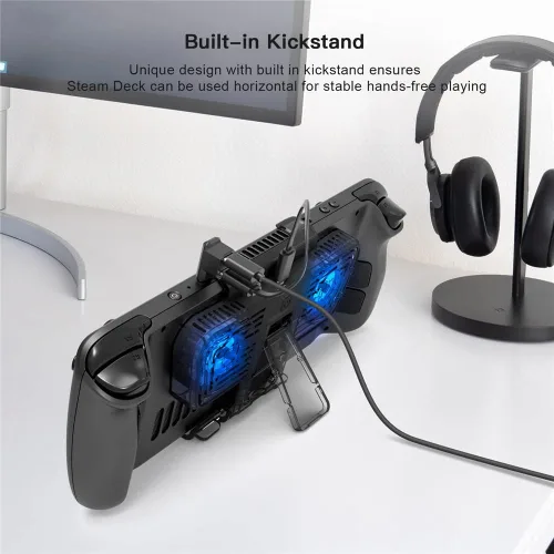 Vista 5 de Soporte de soporte para ventilador de refrigeraciónenfriador base externa, base de repuesto para cubierta de vapor, interruptorOLED, con luz LED