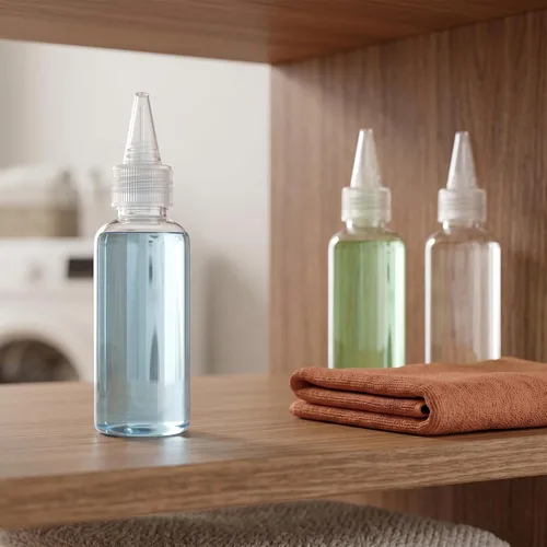 Vista 5 de MOUYAT 150 botellas de plástico de 1 oz y 1 fl oz con tapa superior