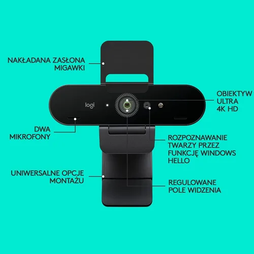 Vista 8 de Logitech BRIO Stream USB 3.0 Nero Webcam