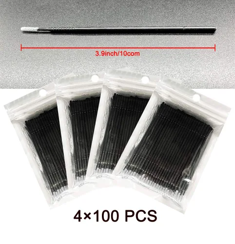 Vista 5 de AIVIAI Cepillo aplicador micro desechable para maquillaje, 400pcs (negro)