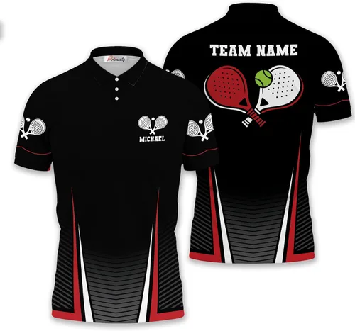 Vista 13 de Camisa de tenis de pádel personalizada, regalo de camiseta de tenis de pádel personalizada, polo de tenis de pádel para hombres y mujeres
