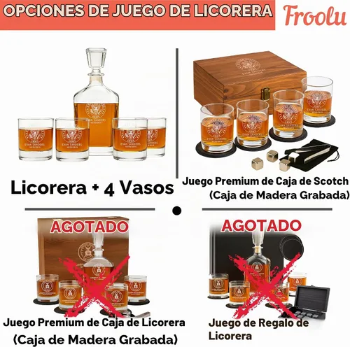 Vista 3 de Juego de decantador de whisky personalizable