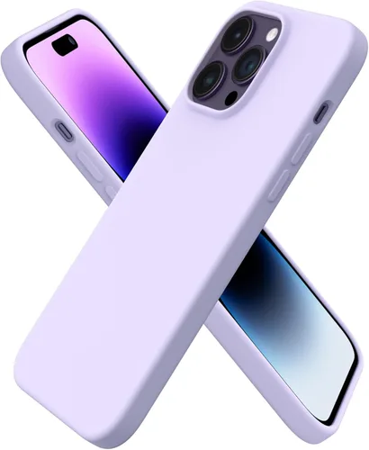 Vista 14 de ORNARTO Funda compatible con iPhone 14 Pro Max de 6.7 pulgadas, silicona líquida delgada de 3 capas con cobertura completa, funda protectora