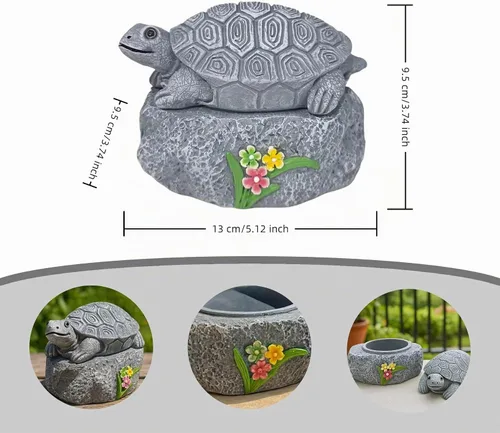 Vista 5 de Turtle Hide a Key Outside Spare Key Hiders Outdoor Turtle Shape Garden Decor Waterproof Safe Holder for Outdoor Yard Geocache Containers Rock