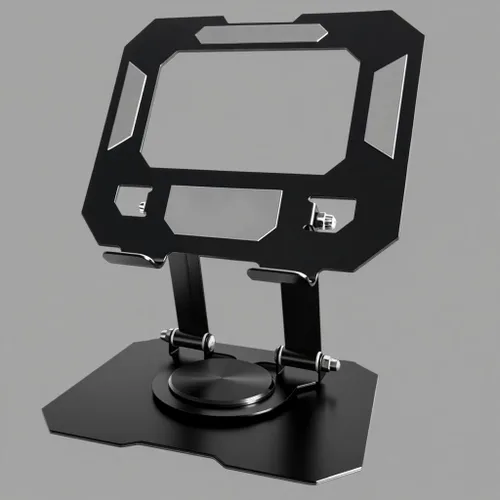 Vista 4 de Soporte de tableta para iPad, soporte de escritorio giratorio de 360°, soporte de escritorio plegable ajustable de acero al carbono, para iPad Pro